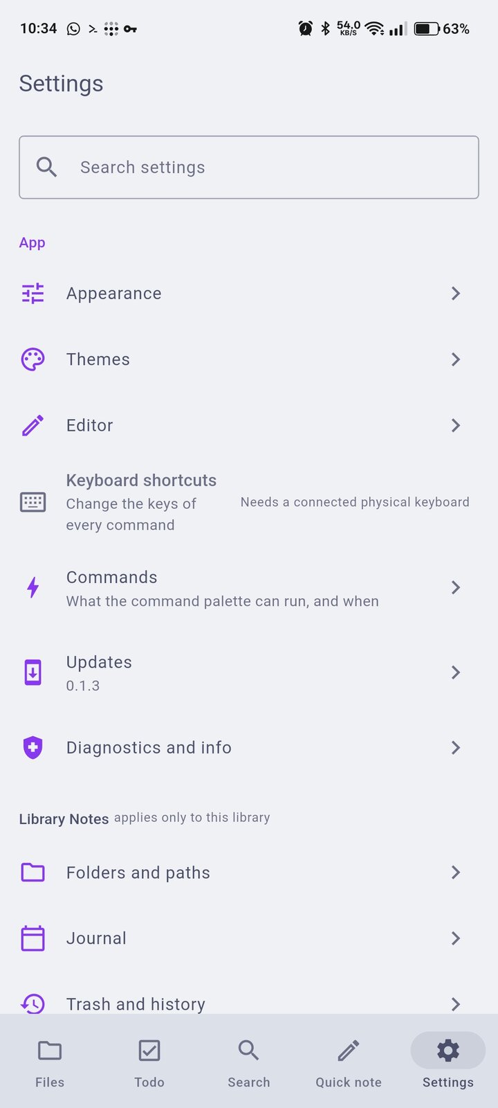 Android: settings